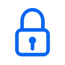 outline padlock blue